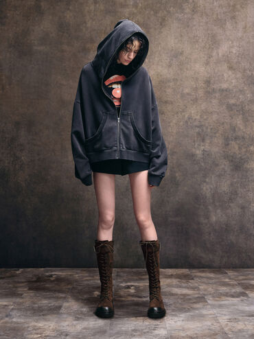 , Dark Brown Textured, hi-res