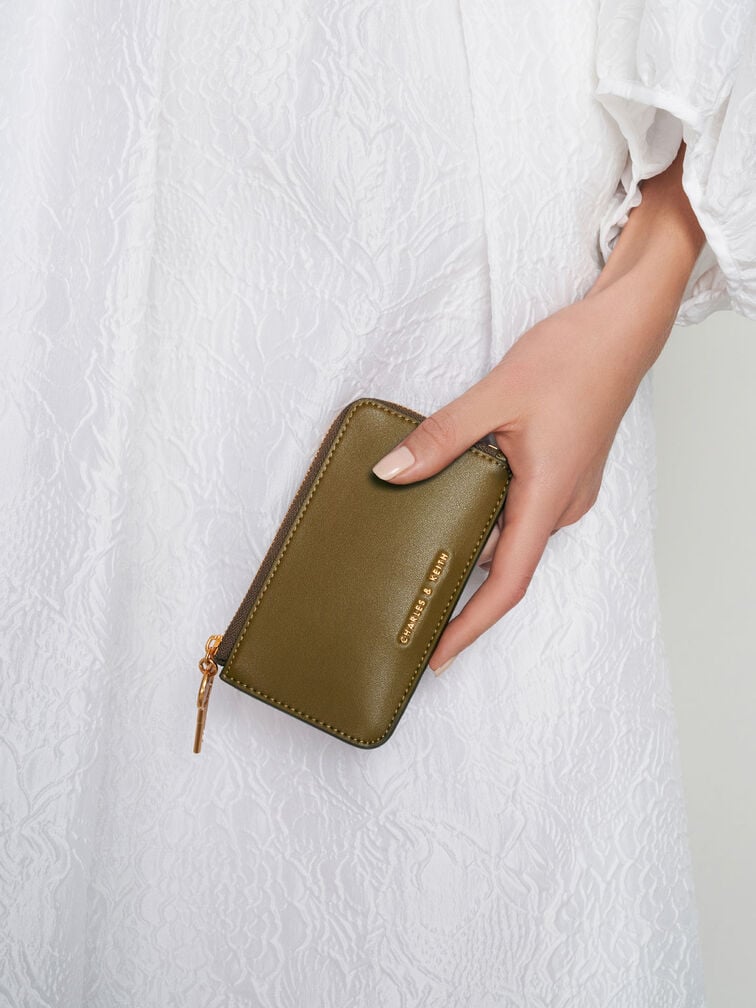 Lane Key Zip-Around Wallet, Olive, hi-res
