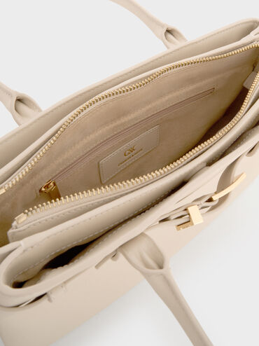 Jody Genuine Leather Belted Shoulder Bag, Antique Chalk, hi-res