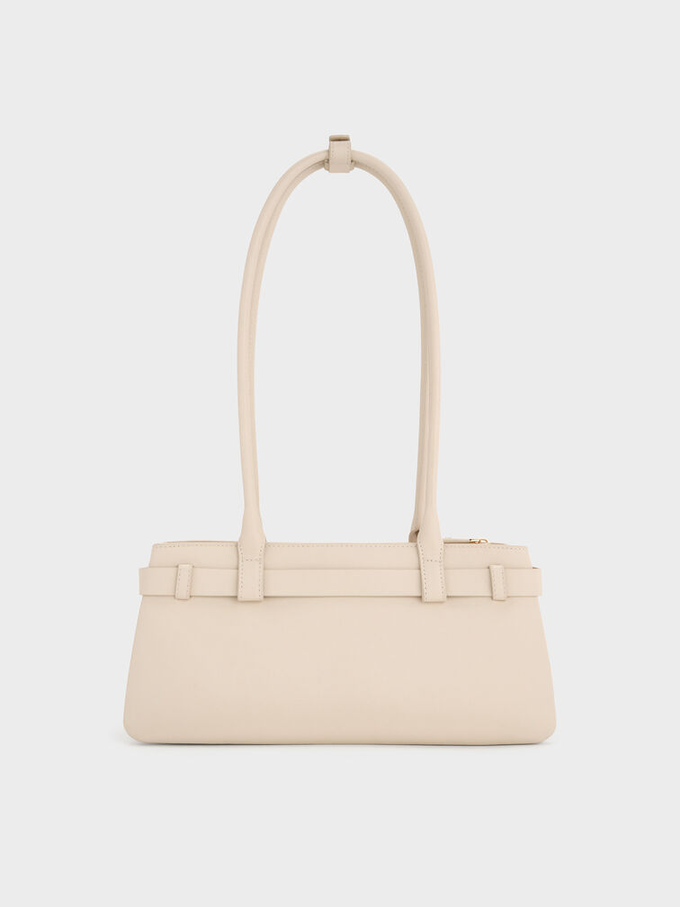 Jody Genuine Leather Belted Shoulder Bag, Antique Chalk, hi-res