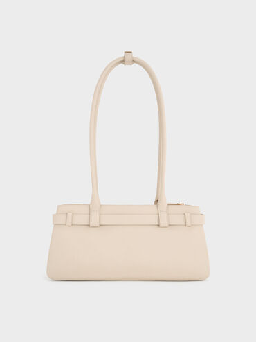 Jody Genuine Leather Belted Shoulder Bag, Antique Chalk, hi-res