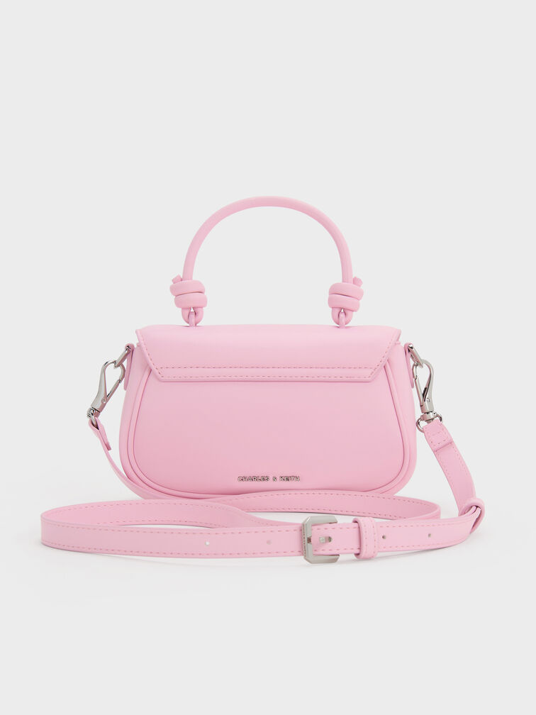 Sammie Knotted-Handle Front-Flap Bag, Bubble Gum Pink, hi-res