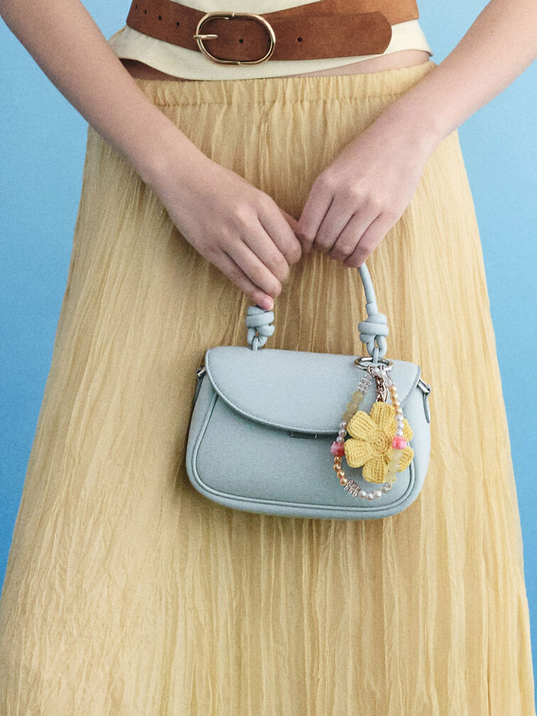 Sammie Knotted-Handle Front-Flap Bag, Sea Salt Blue, hi-res