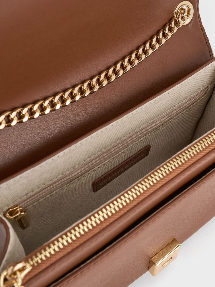 Shalia Raffia Chain-Strap Shoulder Bag, Natural Raffia, hi-res