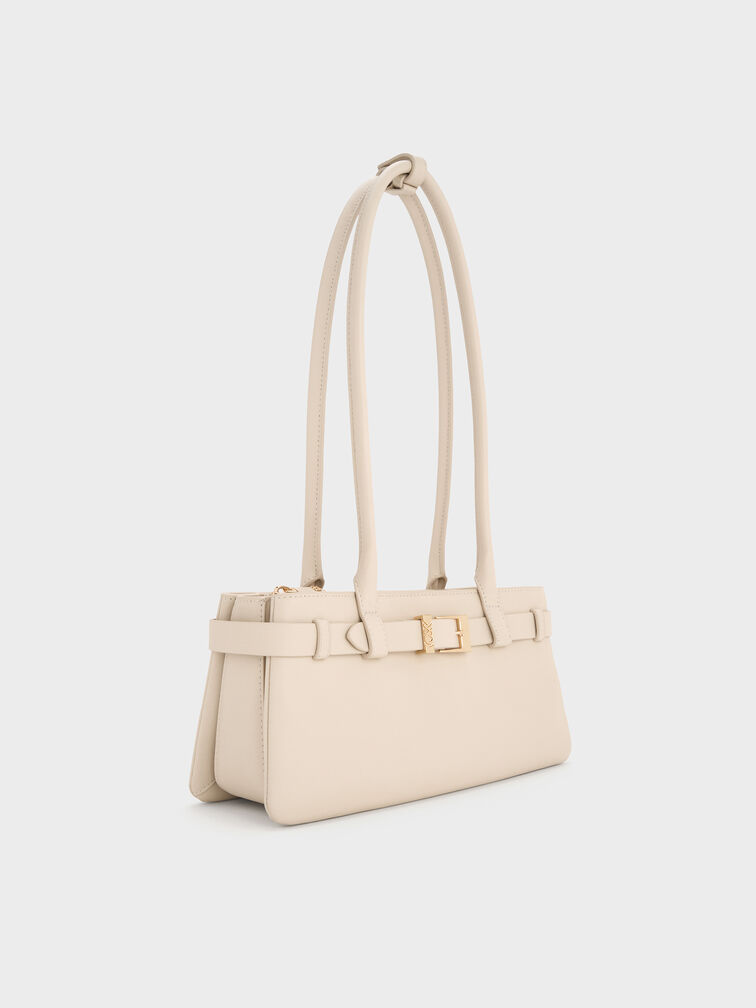 Jody Genuine Leather Belted Shoulder Bag, Antique Chalk, hi-res