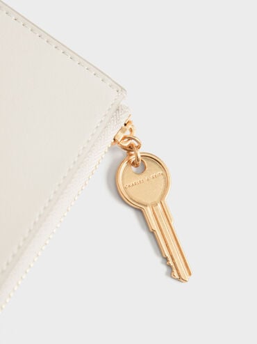 Lane Key Zip-Around Wallet, Cream, hi-res