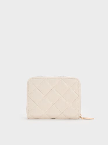 Alva Quilted Zip-Around Wallet, Cream, hi-res