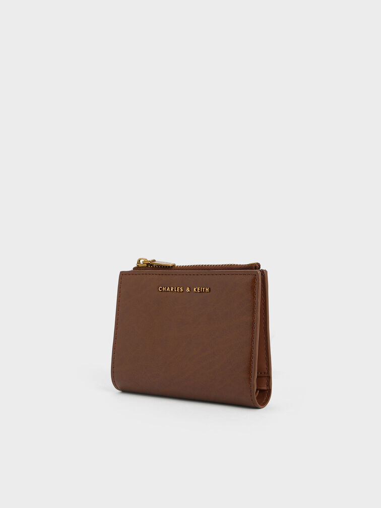 Harmonee Top Zip Small Wallet, Chocolate, hi-res
