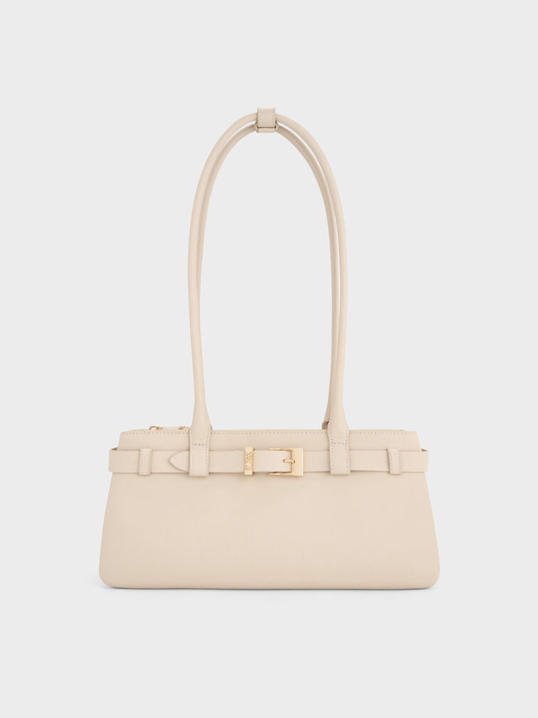 Jody Genuine Leather Belted Shoulder Bag, Antique Chalk, hi-res