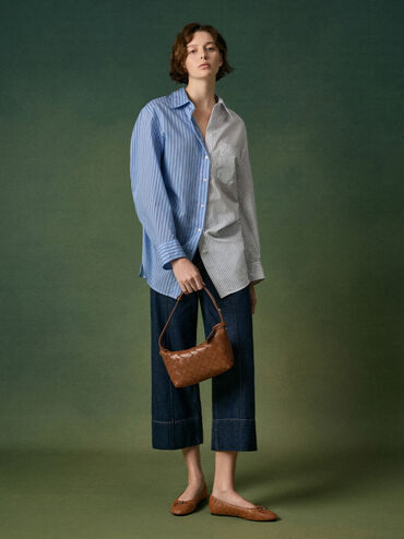 Ivette Woven Shoulder Bag, Chocolate, hi-res