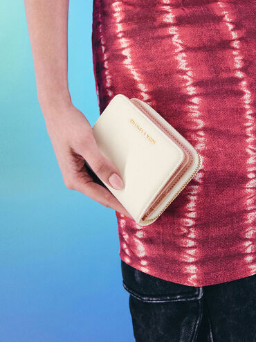 Finley Zip-Around Small Wallet, Cream, hi-res