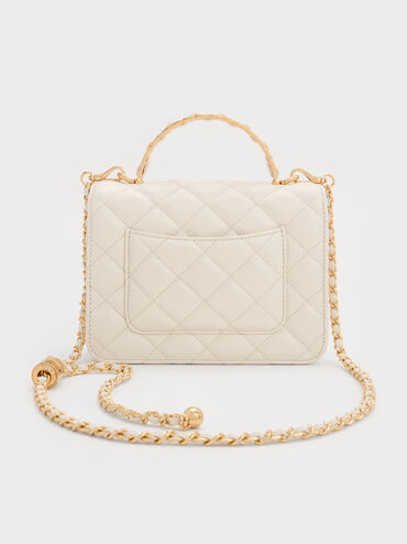Cressida Quilted Top Handle Bag, Cream, hi-res