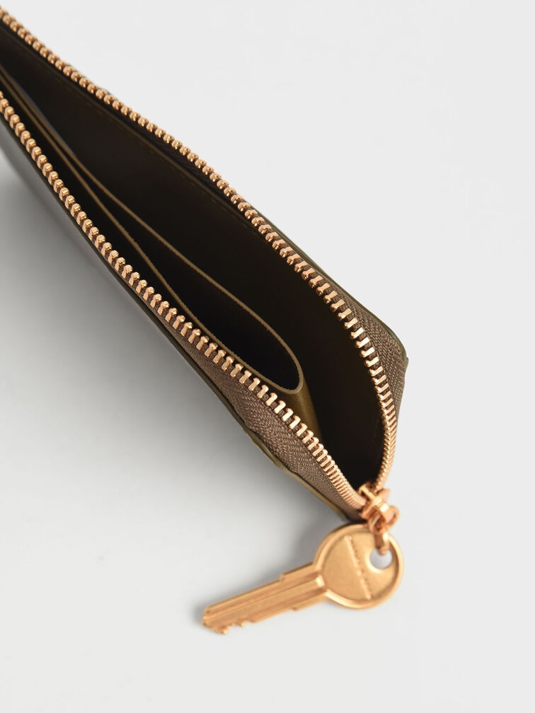 Lane Key Zip-Around Wallet, Olive, hi-res
