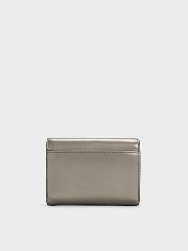 Briony Crinkle-Effect Curved Flap Wallet, Pewter, hi-res