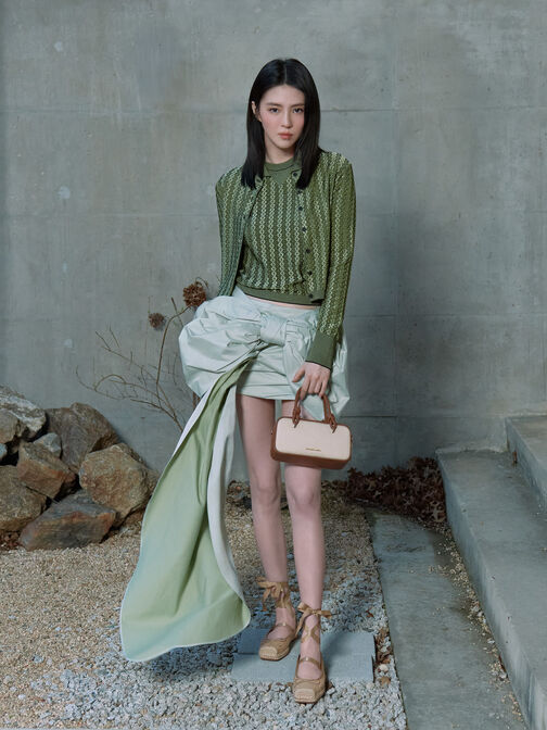 Sammie Canvas Knotted-Handle Elongated Bag, Taupe Canvas, hi-res