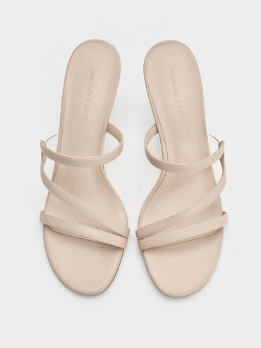 Arden Wavy Heeled Mules, Light Pink, hi-res