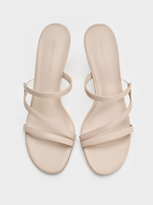 Arden Wavy Heeled Mules, Light Pink, hi-res