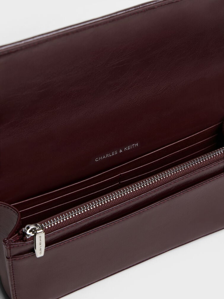 محفظة بسلسلة بافوتو مزينة بالترتر, برغندي, hi-res