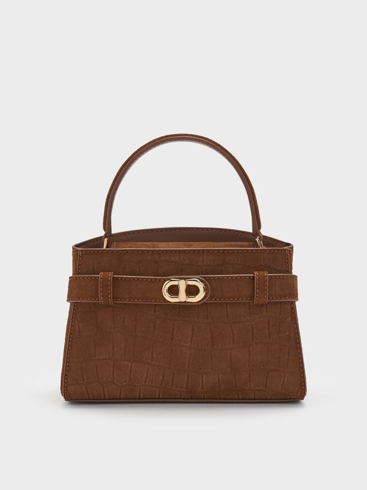 Aubrielle Top Handle Bag, Chocolate, hi-res