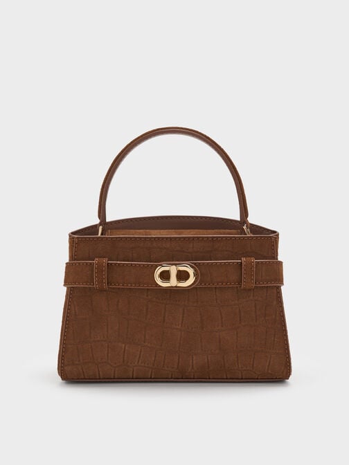Aubrielle Top Handle Bag, Chocolate, hi-res