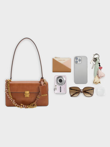 حقيبة كتف من سلسلة حبل أسيلين, Distressed Tan, hi-res