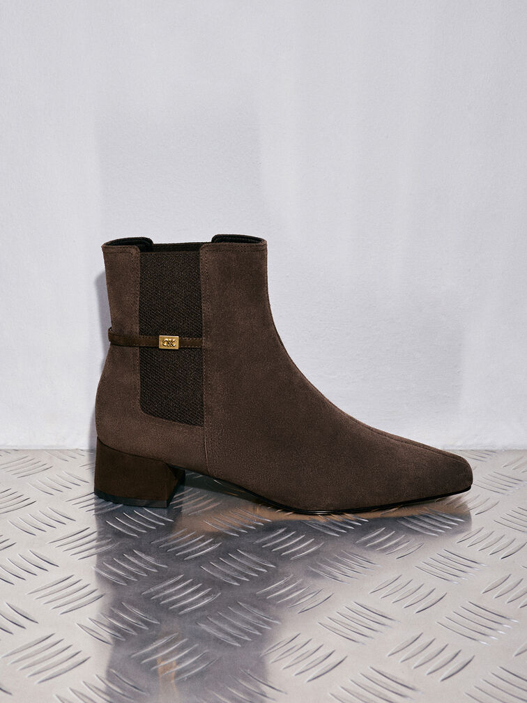 بوت جورجينا شمواه بمقدمة مربعة, بني محبّب غامق, hi-res