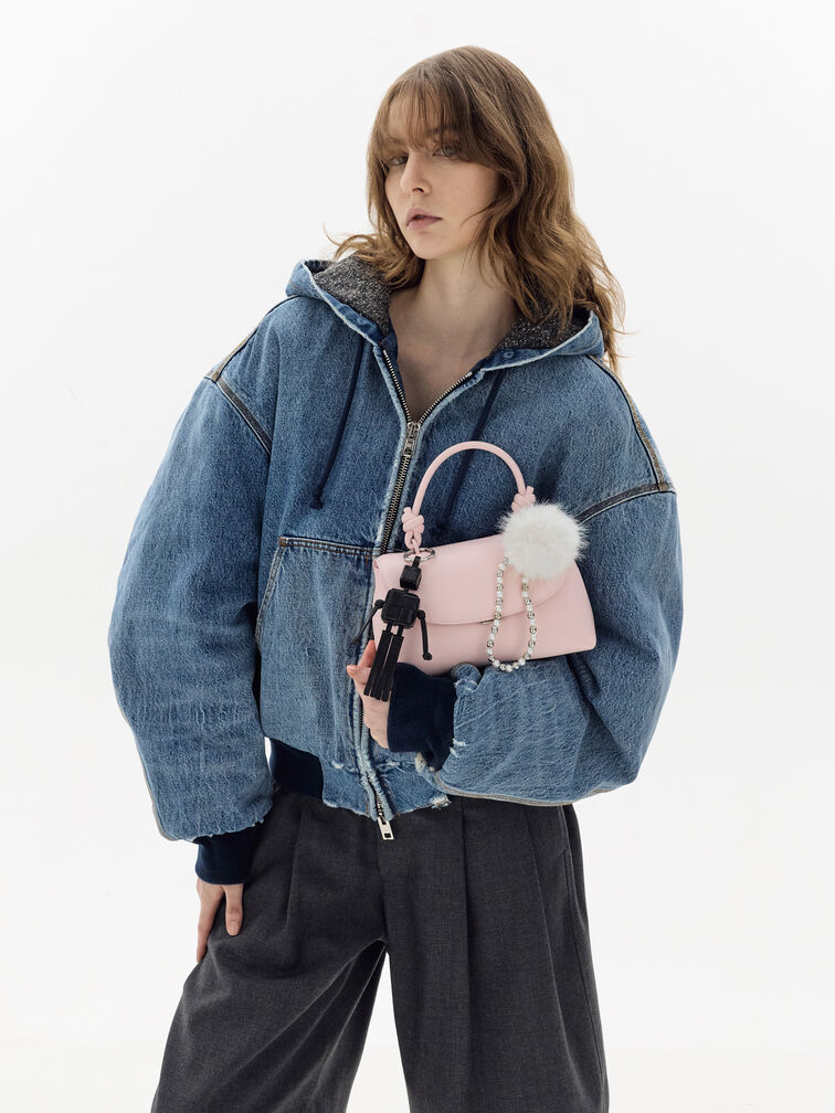 تعليقة شنطة إيفيت روبوت بنقشة منسوجة, أسود كلاسيكي, hi-res