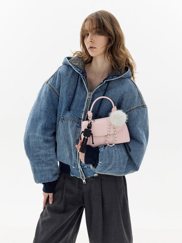 تعليقة شنطة إيفيت روبوت بنقشة منسوجة, أسود كلاسيكي, hi-res