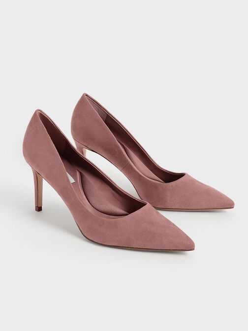 حذاء إيمي بكعب ستيليتو ومقدمة مدببة وملمس فاخر أنيق, موف, hi-res