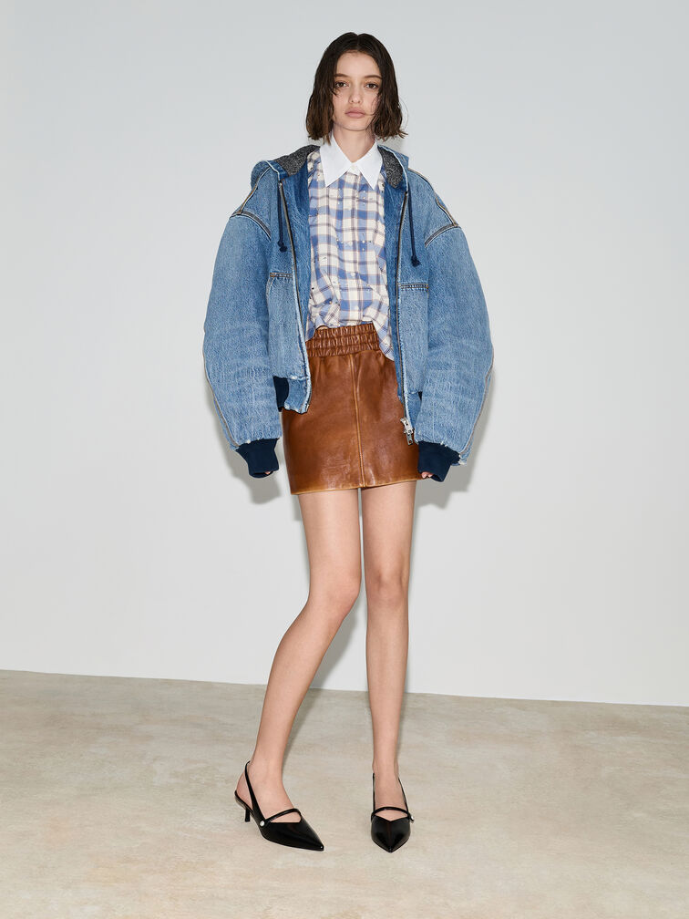 حذاء هيلينا كعب قصير حزام خلفي  بمشبك لؤلؤي, صندوق أسود, hi-res