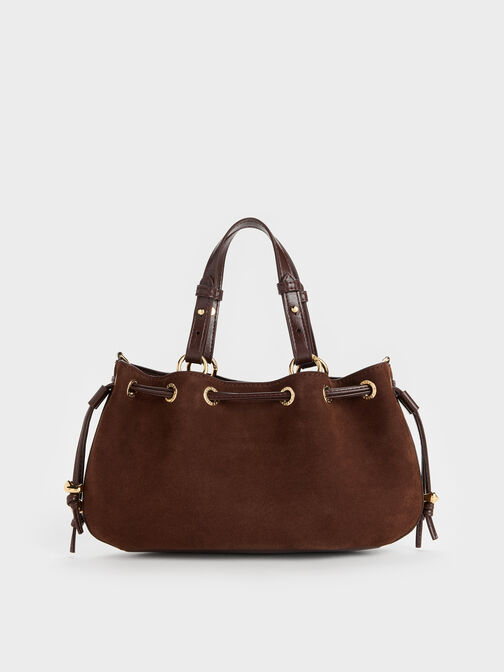 Mini Moxie Drawstring Bucket Bag, Dark Brown, hi-res