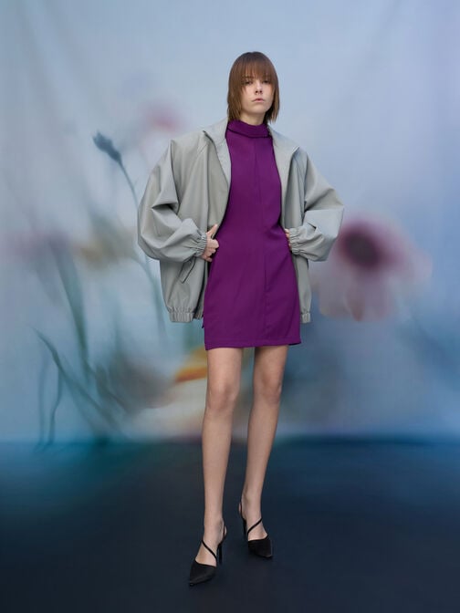 Cordelia Pointed Slingback Pumps, Black Textured, hi-res