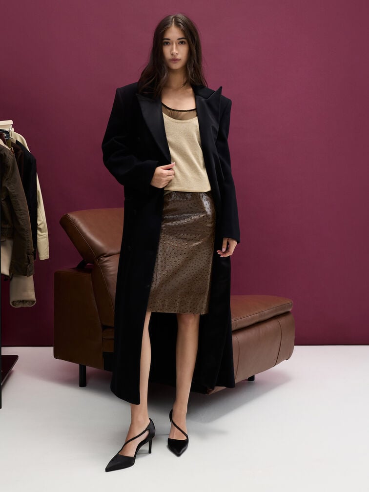 حذاء دورسي ساتان بكعب رفيع, أسود خشن, hi-res