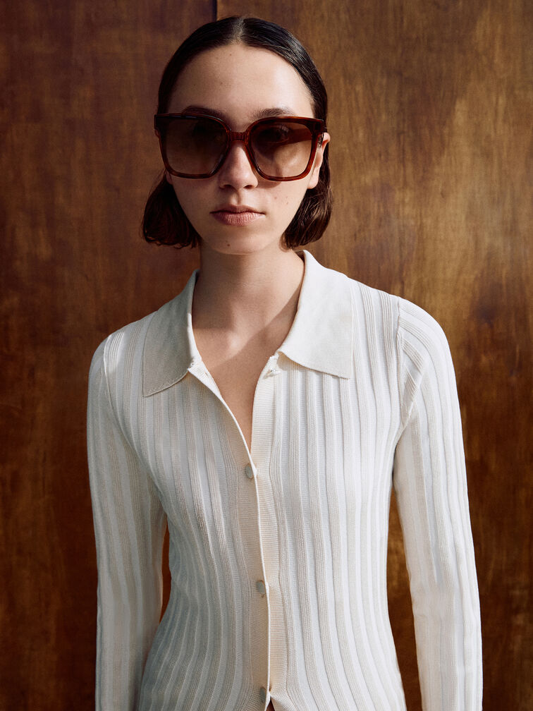 Brea Tortoiseshell Foldable Sunglasses, T. Shell, hi-res