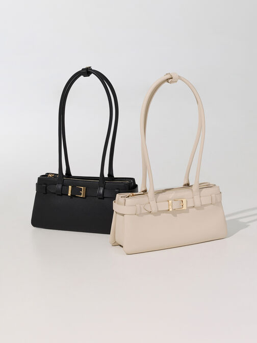 شنطة كتف جودي جلد طبيعي, أسود, hi-res