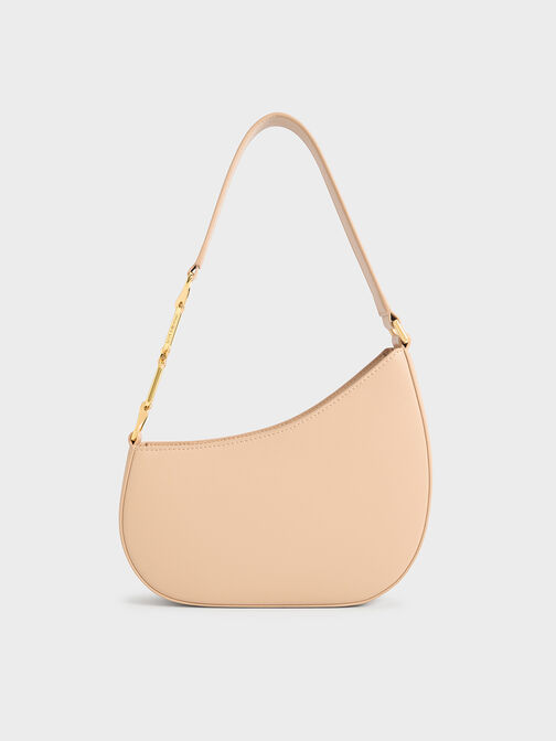 Agatha Chain-Strap Shoulder Bag, Beige, hi-res