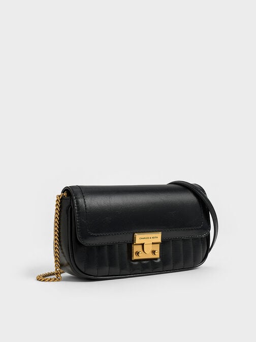 Mini Donna Crinkle-Effect Bag, Black, hi-res