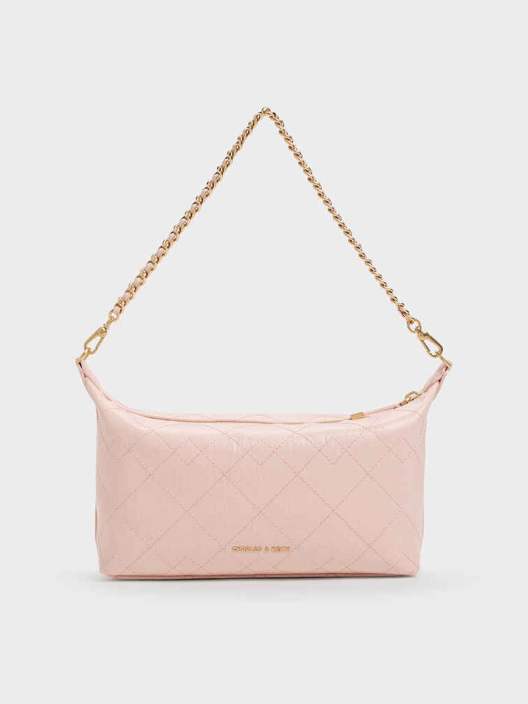 Duo Quilted Shoulder Bag, Soft Pink, hi-res