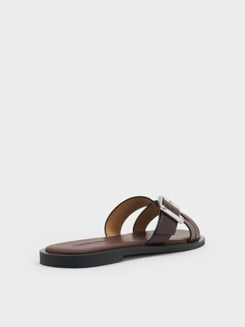 Anita Crossover Slides, Maroon, hi-res