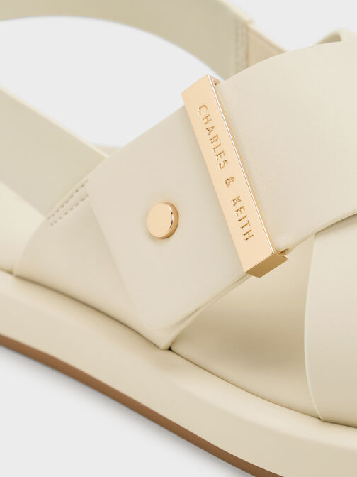 صندل أودرا بأشرطة علوية متقاطعة وتصميم سلينجباك مفتوح الظهر, أبيض طباشيري, hi-res