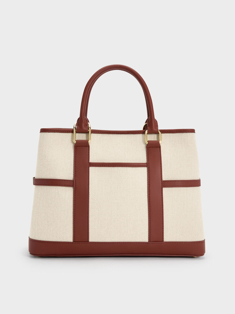 شنطة توت سكوتي من الكانفاس, قرميدي, hi-res