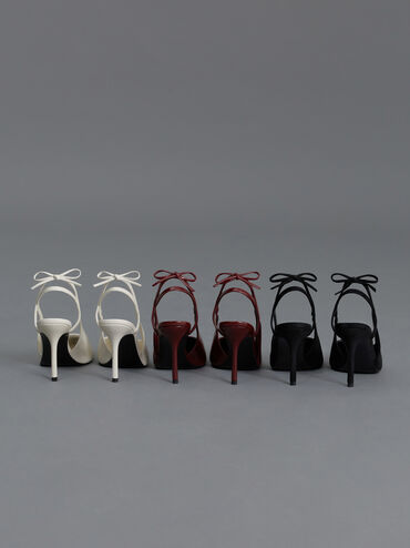 Back-Bow Slingback Pumps, Burgundy, hi-res
