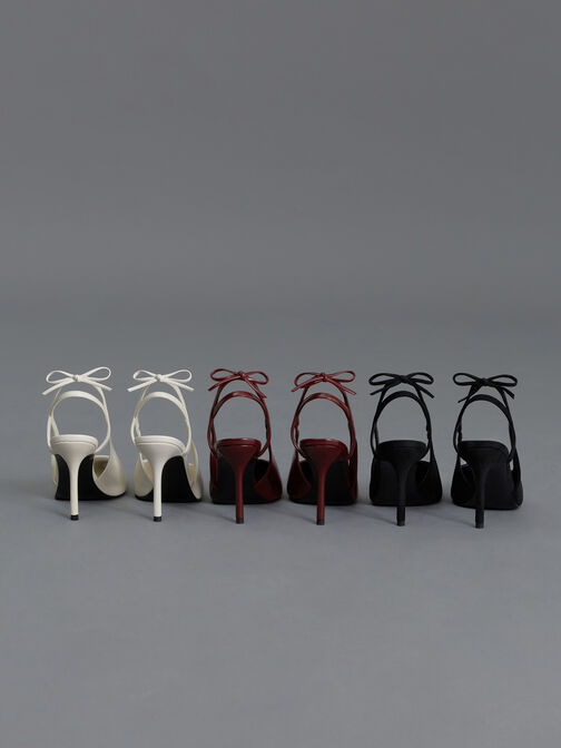 Back-Bow Slingback Pumps, Burgundy, hi-res