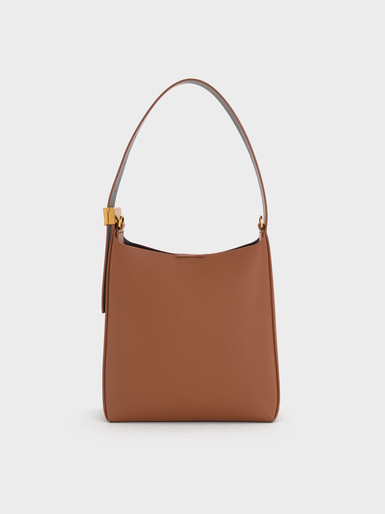 Edna Bucket Bag, Chocolate, hi-res