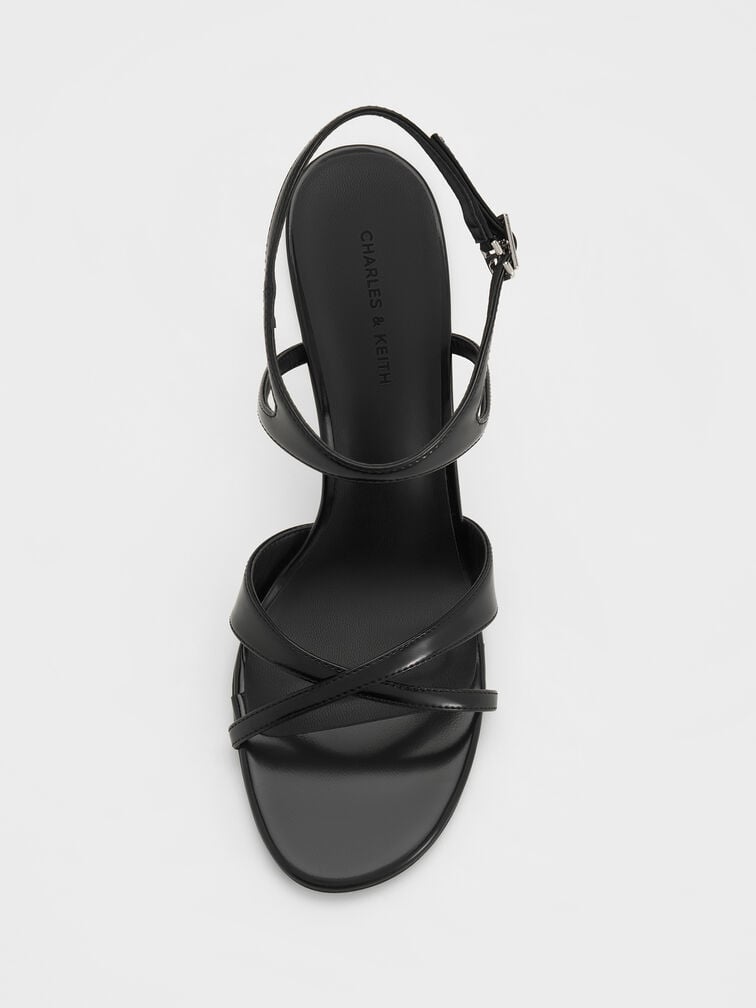 Crossover Stiletto Sandals, Black Boxed, hi-res