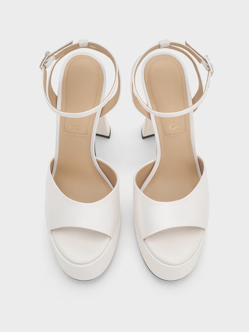 صندل ميشيل بلاتفورم من بوليستر معاد تدويره, أبيض, hi-res