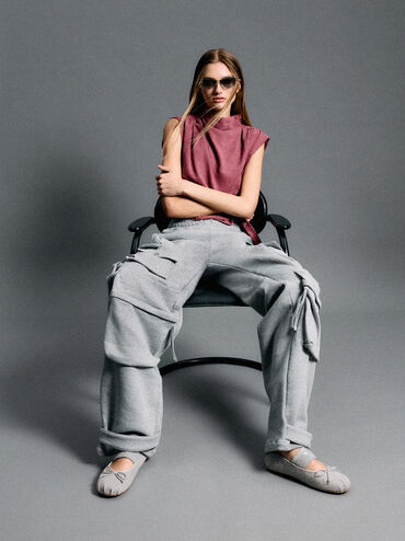 Winona Felt Mary Jane Flats, Light Grey, hi-res