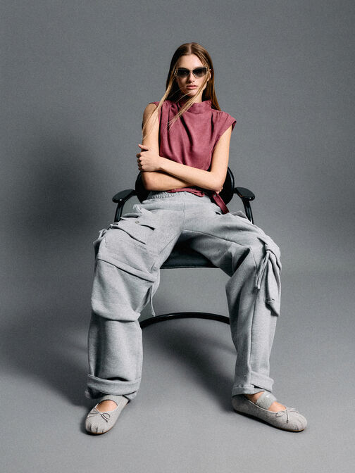 حذاء ماري جين فلات وينونا فِلت, رمادي فاتح, hi-res