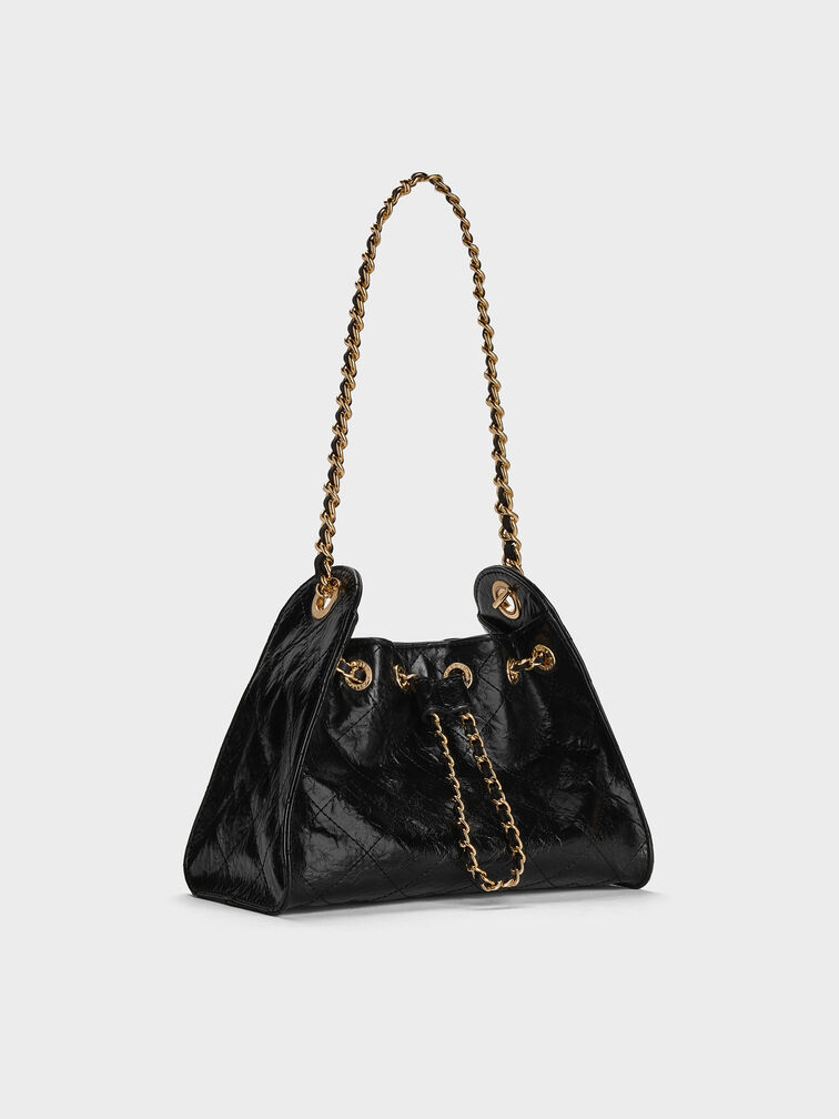 حقيبة باكيت ديو مبطنة برباط, أسود, hi-res