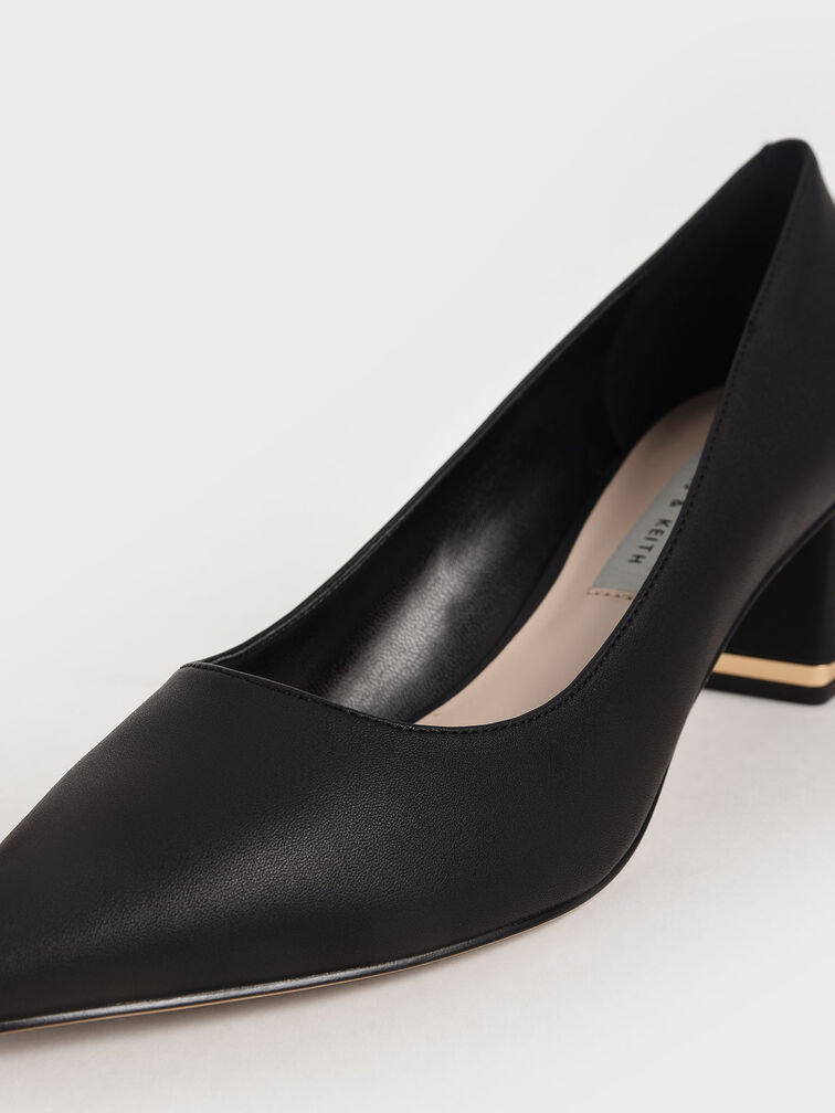 حذاء بكعب ترابيزي, أسود, hi-res